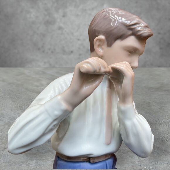 Bing & Grondahl Copenhagen Boy Playing Flute Porcelain Figurine Denmark 1897 EJ - Picture 3 of 10